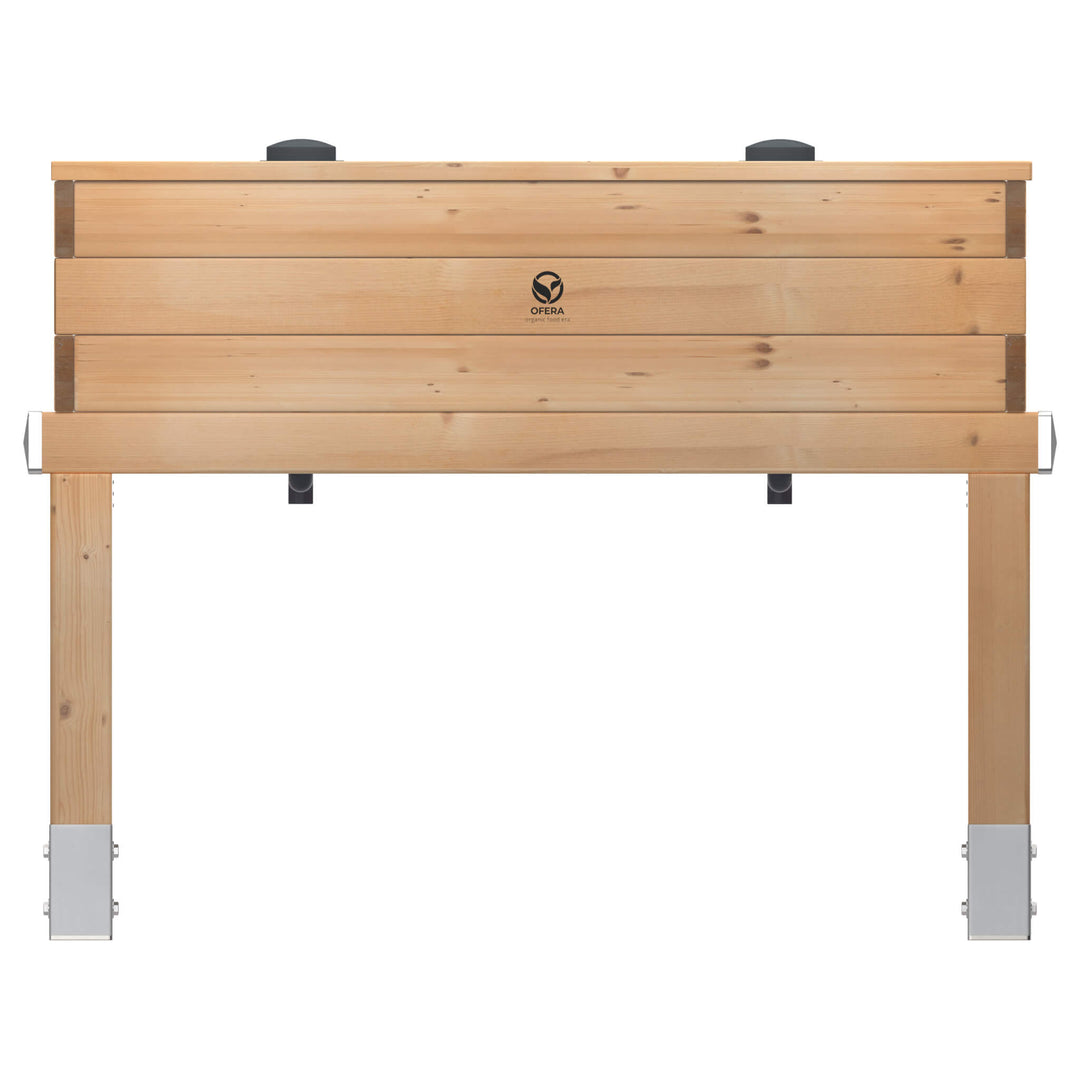 OFERA Aquaponik Grow Bed 2X, Lärchenholz, Frontalansicht