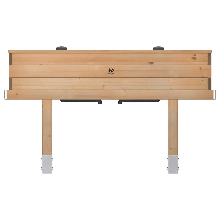 OFERA Aquaponik Grow Bed PRO 4X, Lärchenholz, Frontalansicht