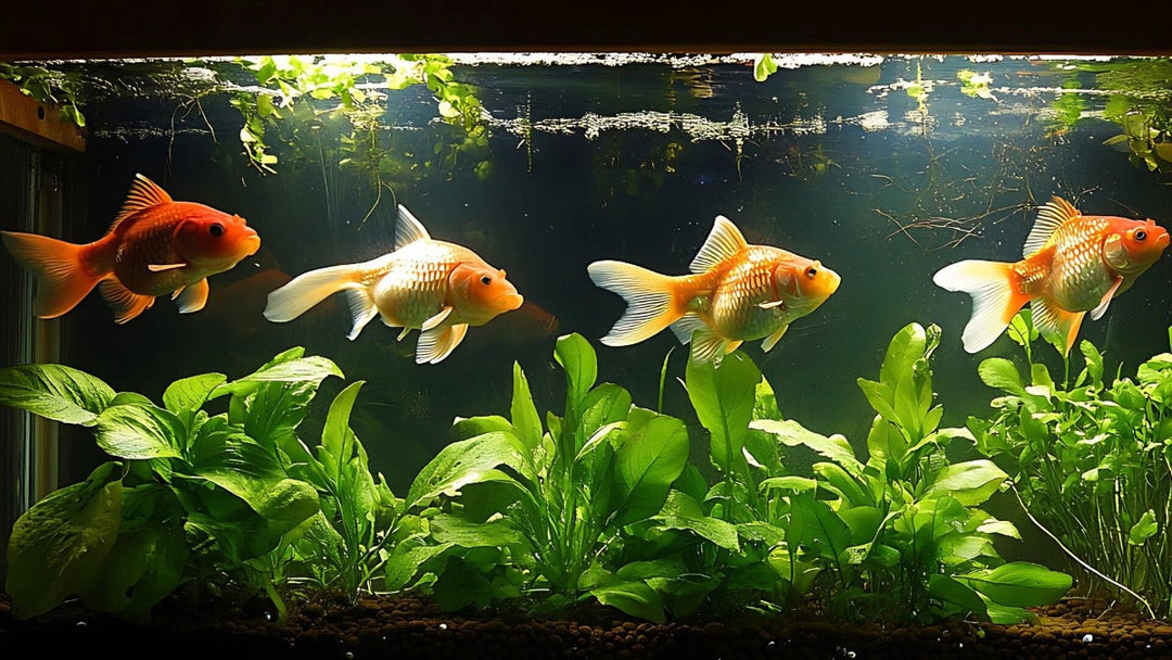 Aquaponik Aquarium mit Goldfischen