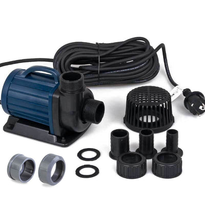 Aquaponik Förderpumpe mit Schlauchstutzen und PVC Schraubanschluss